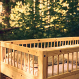 Single Bed with Safety Rails, 90x200 cm, Pine SINGLE_BED single-bed-with-scandinavian-safety-rail-3-4-front-back-raw  flexa-com.myshopify.com