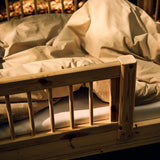 Single Bed with Safety Rails, 90x200 cm, Pine SINGLE_BED single-bed-with-scandinavian-safety-rail-3-4-front-back-raw  flexa-com.myshopify.com