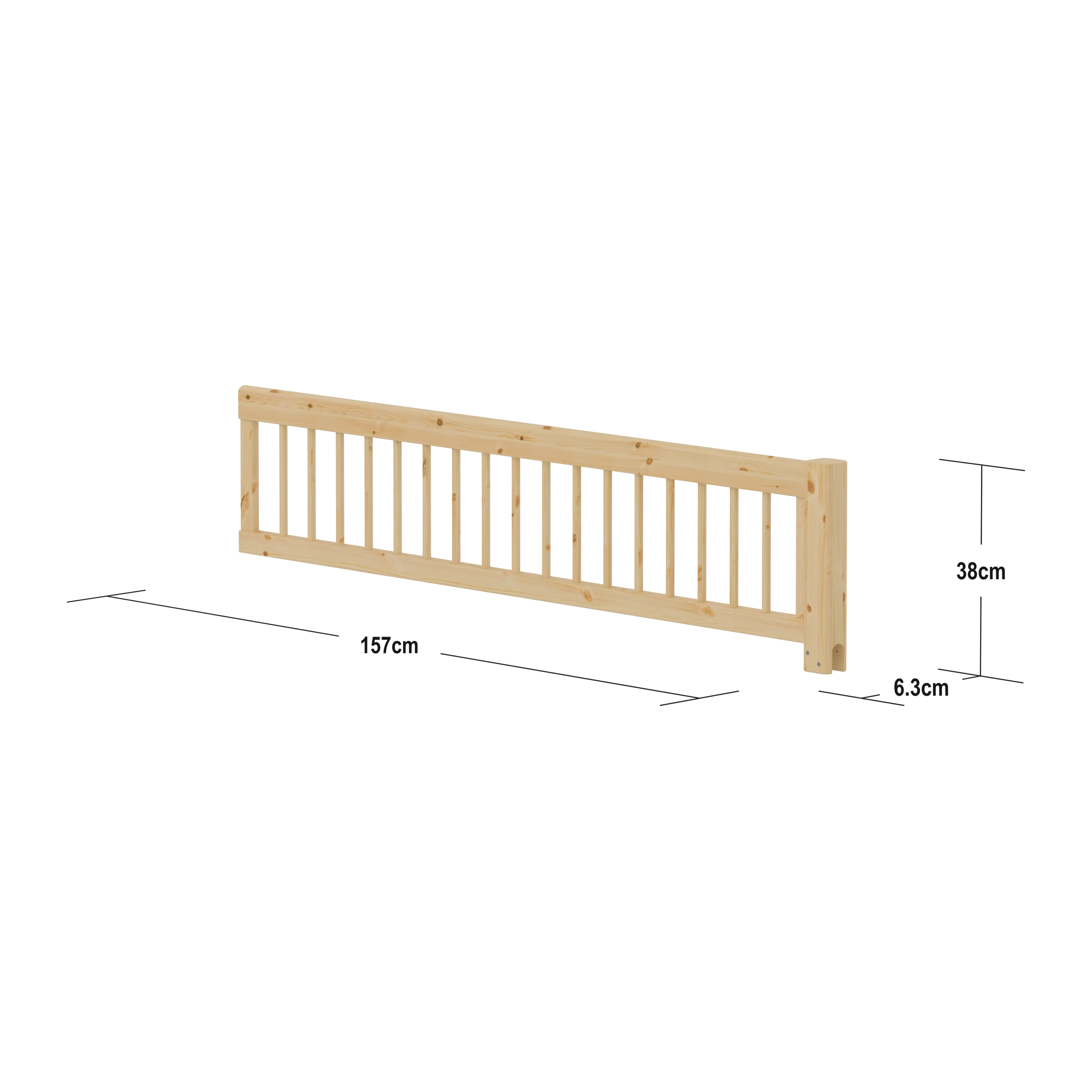FLEXA 3/4 Safety Rail, 200 cm, Pine, view 4