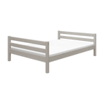 FLEXA single grey bed with horizontal slats, child-safe edges, shown against a white background.
