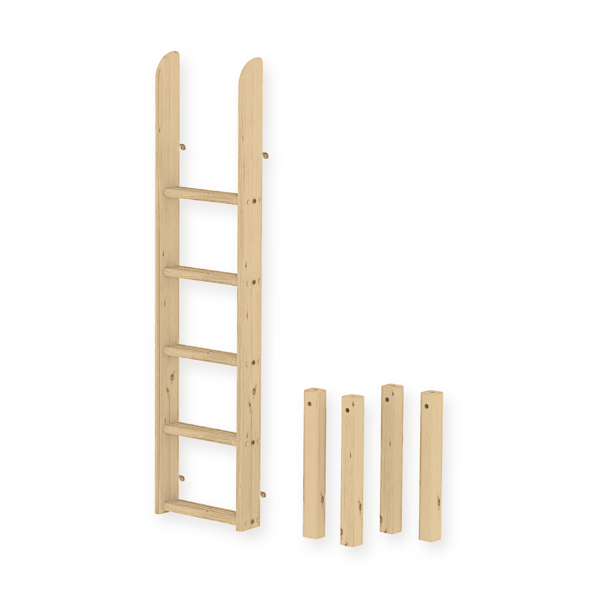 Straight Ladder with Handles and Legs, Pine