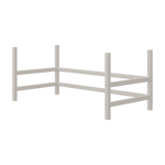 FLEXA HIGH Bettbeine in Grau aus der CLASSIC-Kollektion, abgebildet sind vier hohe Pfosten, kindersichere Kanten, Matratze nicht abgebildet.