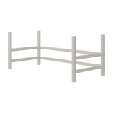 FLEXA HIGH Bettbeine in Grau aus der CLASSIC-Kollektion, abgebildet sind vier hohe Pfosten, kindersichere Kanten, Matratze nicht abgebildet.