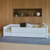 FLEXA Montessori Bed with Front Safety Rail Grooves, 90x200 cm, White, view 3