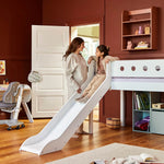High Bed 120 cm with Slide, Ladder and Safety Rail, 90x200 cm, White MID_HIGH-BED mid-high-bed-w-straight-ladder-and-slide-white-white-1  flexa-com.myshopify.com