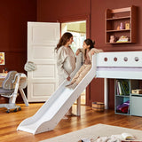 High Bed 120 cm with Slide, Ladder and Safety Rail, 90x200 cm, White MID_HIGH-BED mid-high-bed-w-straight-ladder-and-slide-white-white-1  flexa-com.myshopify.com