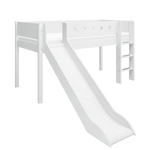 High Bed 120 cm with Slide, Ladder and Safety Rail, 90x200 cm, White MID_HIGH-BED mid-high-bed-w-straight-ladder-and-slide-white-white-1  flexa-com.myshopify.com