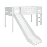 High Bed 120 cm with Slide, Ladder and Safety Rail, 90x200 cm, White MID_HIGH-BED mid-high-bed-w-straight-ladder-and-slide-white-white-1  flexa-com.myshopify.com