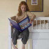 FLEXA High Bed 120 cm with Straight Ladder and Safety Rail, 90x200 cm, WHITE, Crossbars, view 7