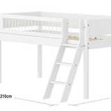 High Bed 120 cm with Ladder and Safety Rail, 90x200 cm, White MID_HIGH-BED midslp-f-wht-mdf-200x90-sl-ladder-crossbars-f-wht  flexa-com.myshopify.com