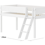 High Bed 120 cm with Ladder and Safety Rail, 90x200 cm, White MID_HIGH-BED midslp-f-wht-mdf-200x90-sl-ladder-grooves-f-wht  flexa-com.myshopify.com