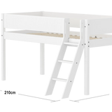 High Bed 120 cm with Ladder and Safety Rail, 90x200 cm, White MID_HIGH-BED midslp-f-wht-mdf-200x90-sl-ladder-grooves-f-wht  flexa-com.myshopify.com