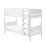 Bunk Bed 154 cm with Ladder and Safety Rail, 90x200 cm, White BUNKBED bunk-bed-w-straight-ladder-white-white-1  flexa-com.myshopify.com