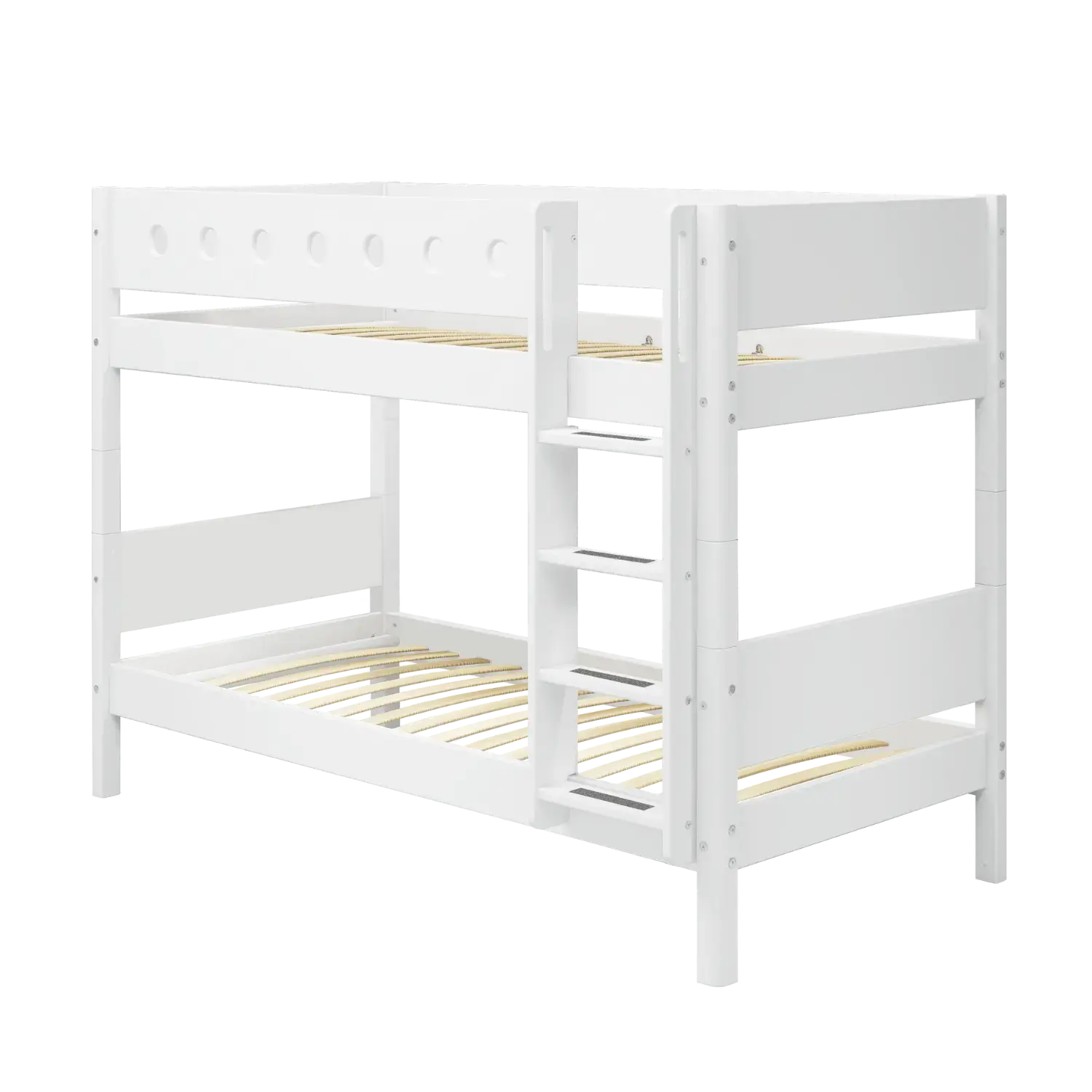 Bunk Bed 154 cm with Ladder and Safety Rail, 90x200 cm, White BUNKBED bunk-bed-w-straight-ladder-white-white-1  flexa-com.myshopify.com