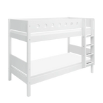 Bunk Bed 154 cm with Ladder and Safety Rail, 90x200 cm, White BUNKBED bunk-bed-w-straight-ladder-white-white-1  flexa-com.myshopify.com
