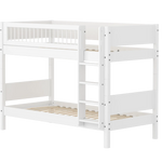 Bunk Bed 154 cm with Ladder and Safety Rail, 90x200 cm, White BUNKBED bunk-bed-f-wht-mdf-200x90-safety-rail-w-crossbars-f-wht  flexa-com.myshopify.com