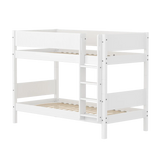Bunk Bed 154 cm with Ladder and Safety Rail, 90x200 cm, White BUNKBED bunk-bed-f-wht-mdf-200x90-safety-rail-w-grooves-f-wht  flexa-com.myshopify.com