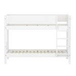 Bunk Bed 154 cm with Ladder and Safety Rail, 90x200 cm, White BUNKBED bunk-bed-f-wht-mdf-200x90-safety-rail-w-grooves-f-wht  flexa-com.myshopify.com