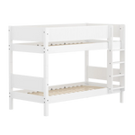 Bunk Bed 154 cm with Ladder and Safety Rail, 90x200 cm, White BUNKBED bunk-bed-f-wht-mdf-200x90-safety-rail-w-grooves-f-wht  flexa-com.myshopify.com