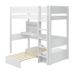 High Bed 184 cm with Desk, Sofa, Ladder and Safety Rail, 90x200 cm, White HIGHBED casa-high-bed-white-white-1  flexa-com.myshopify.com