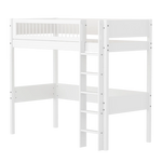 High Bed 184 cm with Ladder and Safety Rail, 90x200 cm, White HIGHBED high-sleeper-f-wht-mdf-200x90cm-legs-f-wht-rail-f-wht  flexa-com.myshopify.com