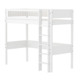 High Bed 184 cm with Ladder and Safety Rail, 90x200 cm, White HIGHBED high-sleeper-f-wht-mdf-200x90cm-legs-f-wht-rail-f-wht  flexa-com.myshopify.com