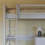 FLEXA High Bed 184 cm with Ladder and Safety Rail, 90x200 cm, WHITE, Crossbars, view 4