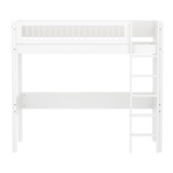 High Bed 184 cm with Ladder and Safety Rail, 90x200 cm, White HIGHBED high-sleeper-f-wht-mdf-200x90cm-legs-f-wht-rail-f-wht  flexa-com.myshopify.com