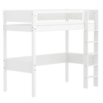 High Bed 184 cm with Ladder and Safety Rail, 90x200 cm, White HIGHBED high-sleeper-f-wht-mdf-200x90cm-legs-f-wht-rail-f-wht  flexa-com.myshopify.com