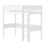 High Bed 184 cm with Ladder and Safety Rail, 90x200 cm, White HIGHBED high-sleeper-f-wht-mdf-200x90cm-legs-f-wht-rail-f-wht-1  flexa-com.myshopify.com
