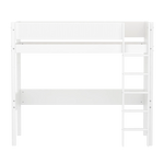 High Bed 184 cm with Ladder and Safety Rail, 90x200 cm, White HIGHBED high-sleeper-f-wht-mdf-200x90cm-legs-f-wht-rail-f-wht-1  flexa-com.myshopify.com