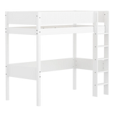 High Bed 184 cm with Ladder and Safety Rail, 90x200 cm, White HIGHBED high-sleeper-f-wht-mdf-200x90cm-legs-f-wht-rail-f-wht-1  flexa-com.myshopify.com