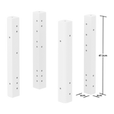 FLEXA Bed Legs for Montessori Bed, 4 pcs, White, measurements 47.2 x 6 x 6 cm