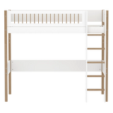 High Bed 184 cm with Ladder and Safety Rail, 90x200 cm, White/Oak HIGHBED high-sleeper-f-wht-mdf-200x90cm-legs-oak-rail-f-wht  flexa-com.myshopify.com