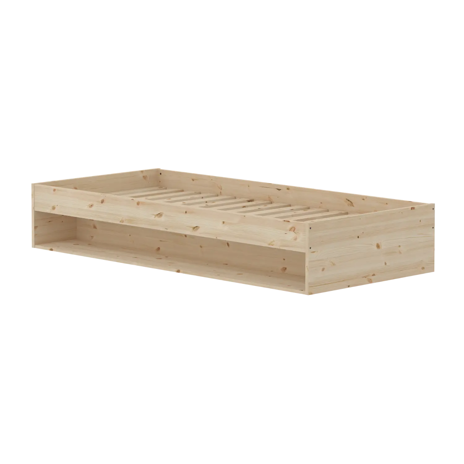 Single Bed with Shelf, 90x200 cm, Pine SINGLE_BED single-bed-with-shelf  flexa-com.myshopify.com
