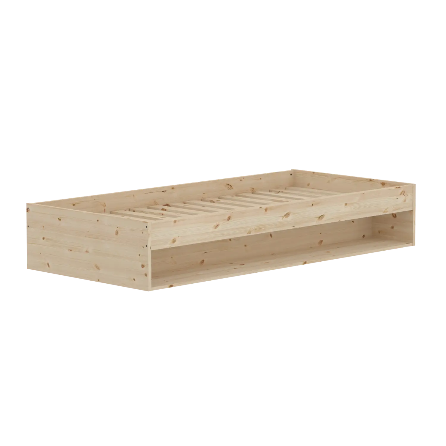 Single Bed with Shelf, 90x200 cm, Pine SINGLE_BED single-bed-with-shelf  flexa-com.myshopify.com
