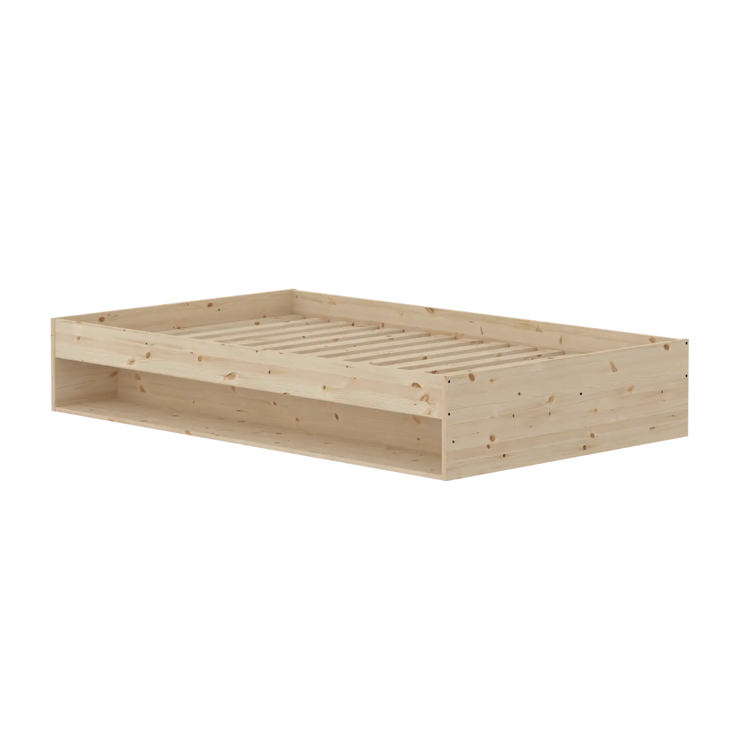 Double Bed with Shelf, 120x200 cm, Pine SINGLE_BED double-bed-with-shelf-120cm  flexa-com.myshopify.com