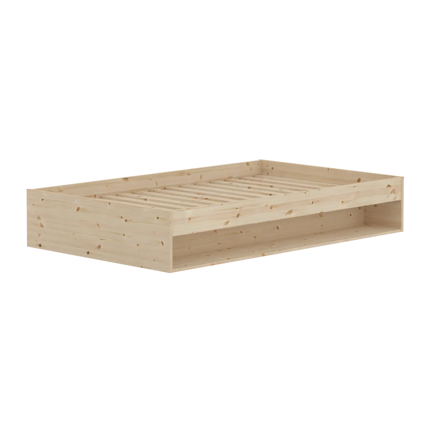 Double Bed with Shelf, 120x200 cm, Pine SINGLE_BED double-bed-with-shelf-120cm  flexa-com.myshopify.com