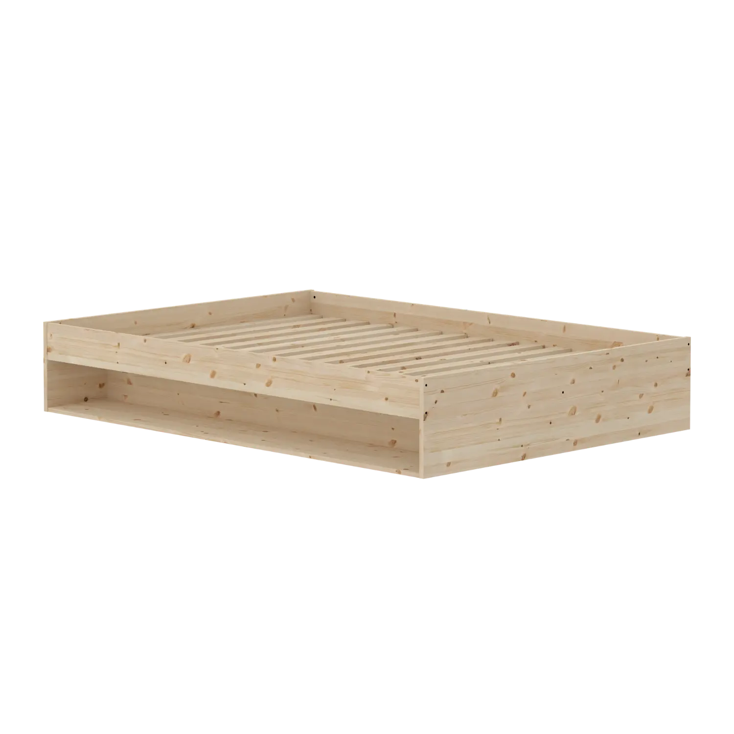 Double Bed with Shelf, 140x200 cm, Pine SINGLE_BED double-bed-with-shelf-140cm  flexa-com.myshopify.com