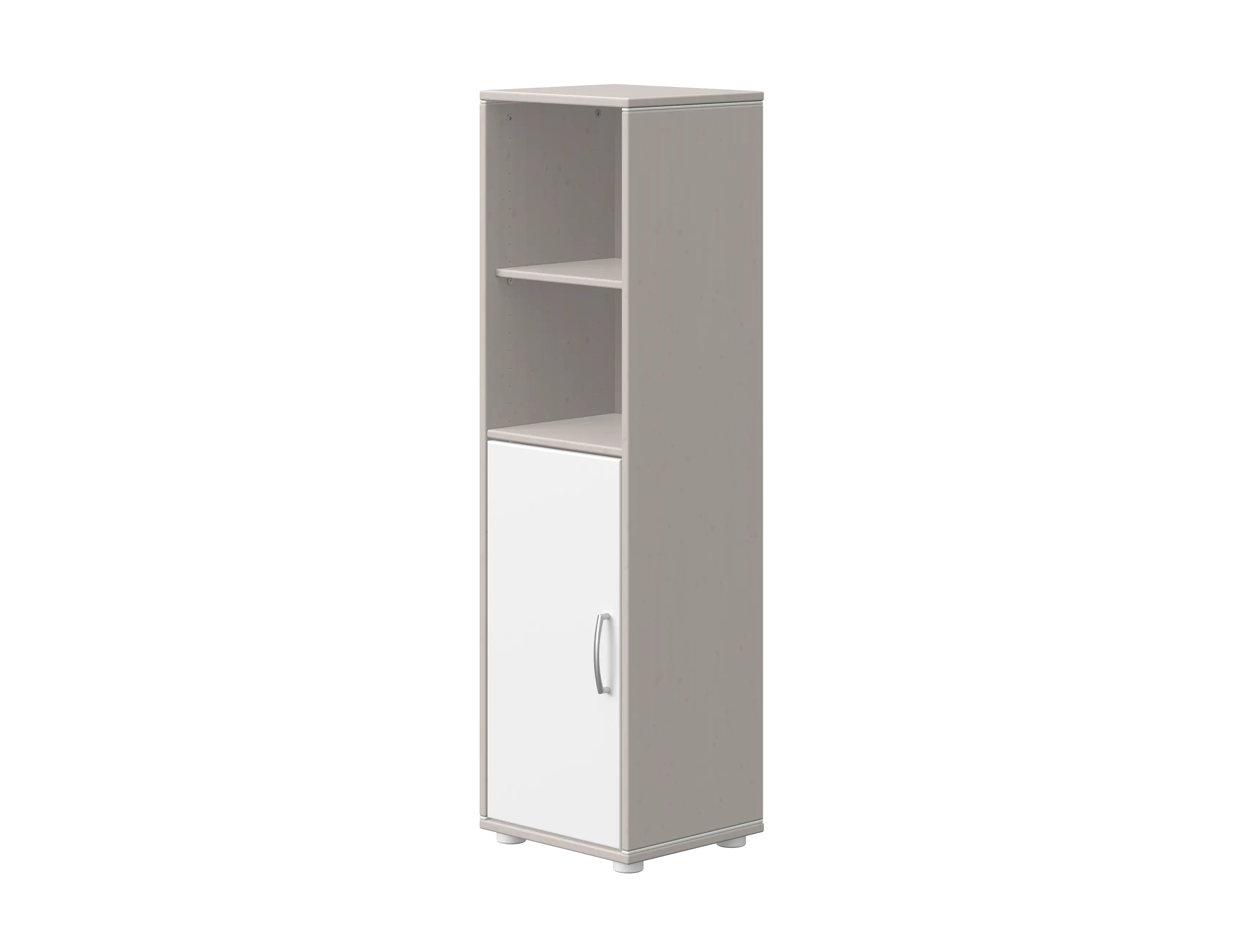 Shelf unit BOOKCASE shelf-unit-1-door-grey-w-f-wht-front  flexa-com.myshopify.com