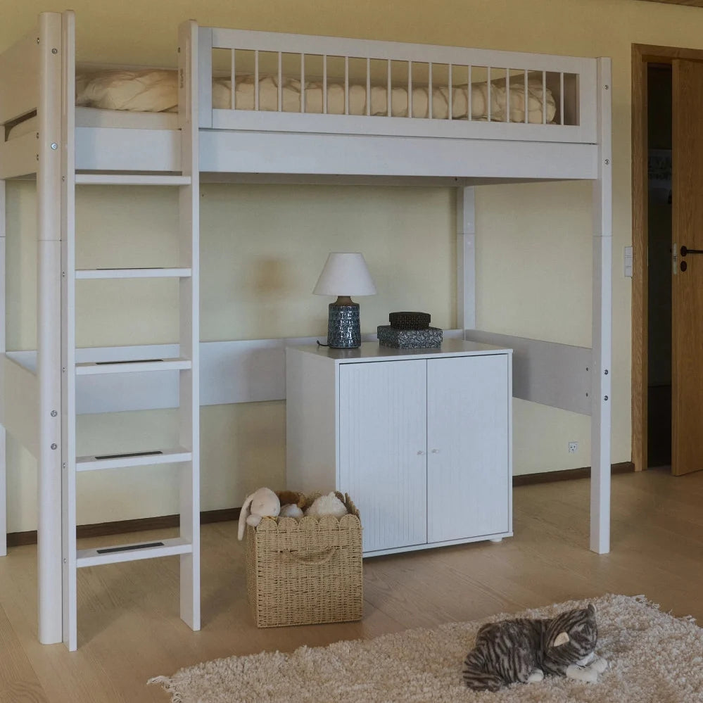FLEXA SAGA Cupboard, 2 doors, White with Grooves, Oak Knobs, view 4