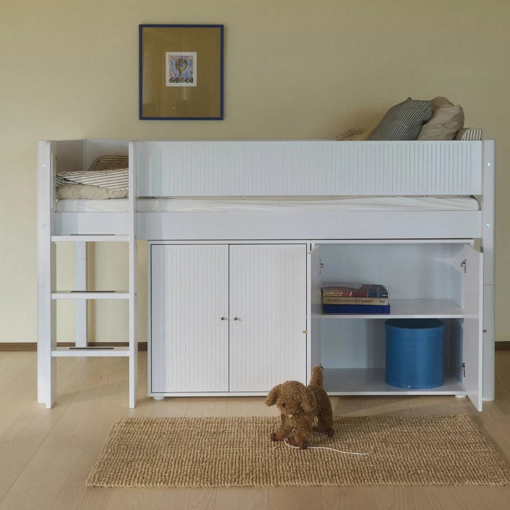 FLEXA SAGA Cupboard, 2 doors, White with Grooves, Oak Knobs, view 6