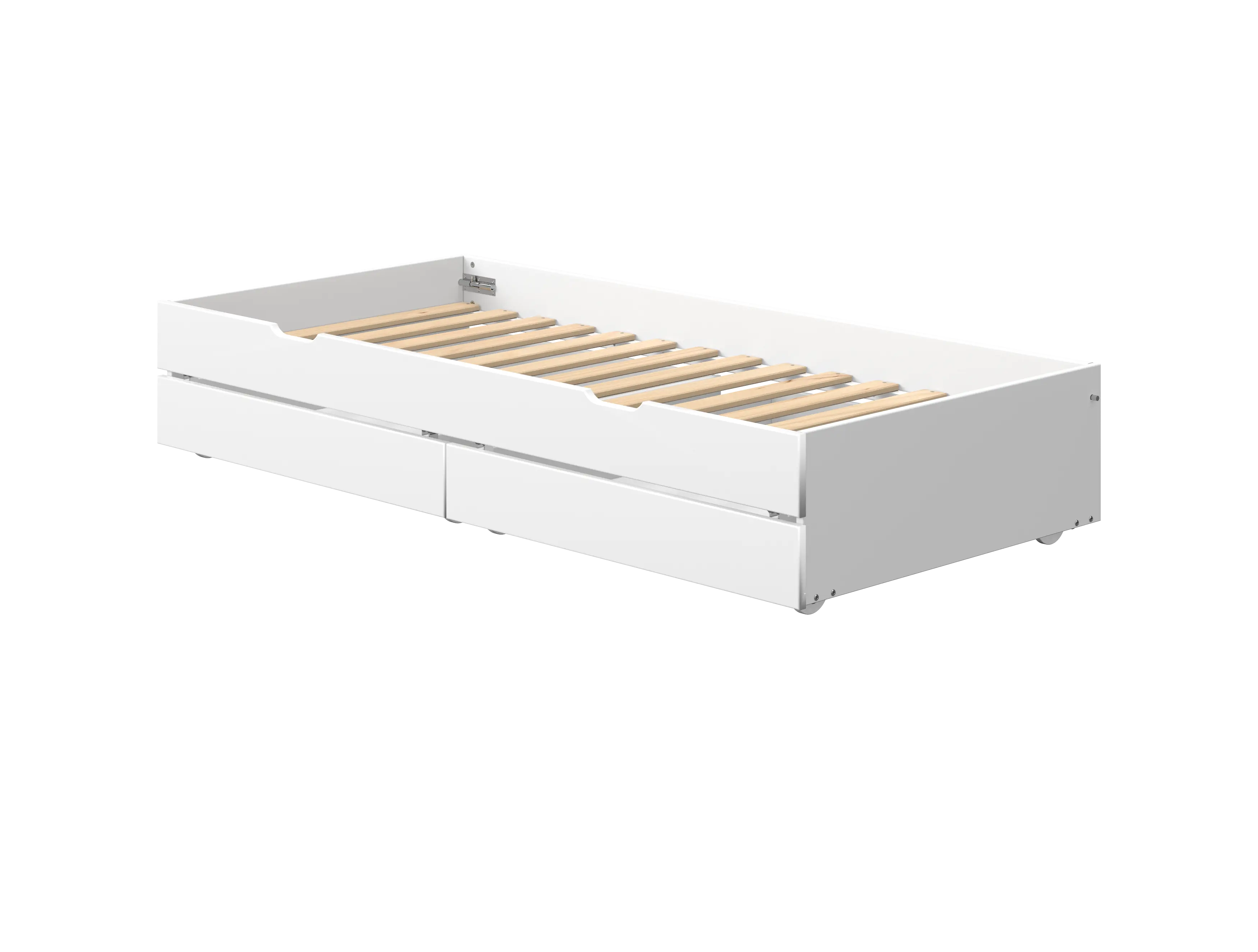 Trundle Pull-out Bed with 2 Drawers, 90x190 cm, White ACCESSORIES trundle-pull-out-bed-with-2-drawers-white-1  flexa-com.myshopify.com