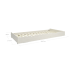 Lit gigogne blanc FLEXA avec sommier à lattes, issu de la collection FLEXA, peu encombrant, idéal pour les chambres denfants ou damis.