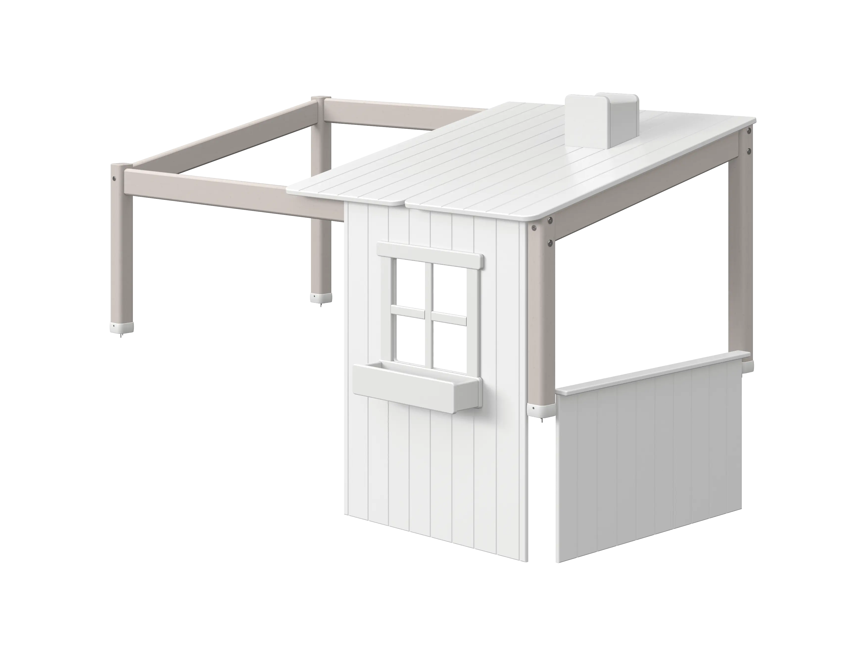 1/2 House for Single and High Bed 120 cm, White/Grey ACCESSORIES 1-2-classic-house-grey-washed-white-1  flexa-com.myshopify.com