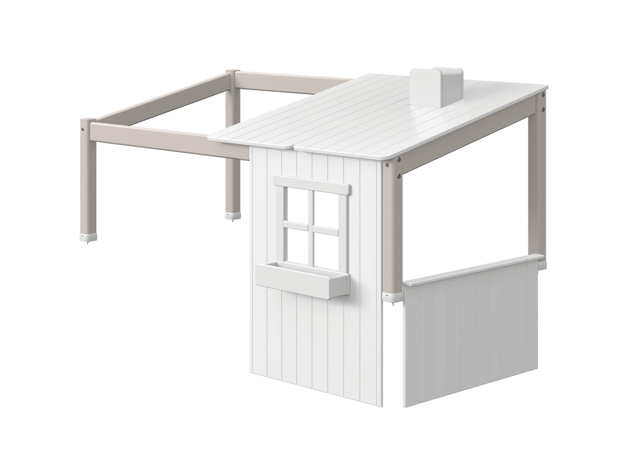 FLEXA 1/2 House for Single and High Bed 120 cm, White/Grey