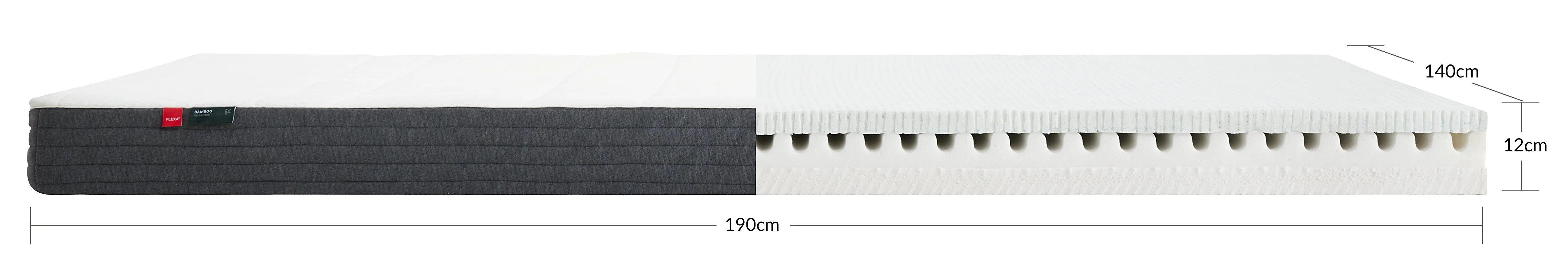 Latex/Foam Mattress, 190X140 Bamboo Cover MATTRESS flexa-mattress-190x140-bamboo-cover-white  flexa-com.myshopify.com