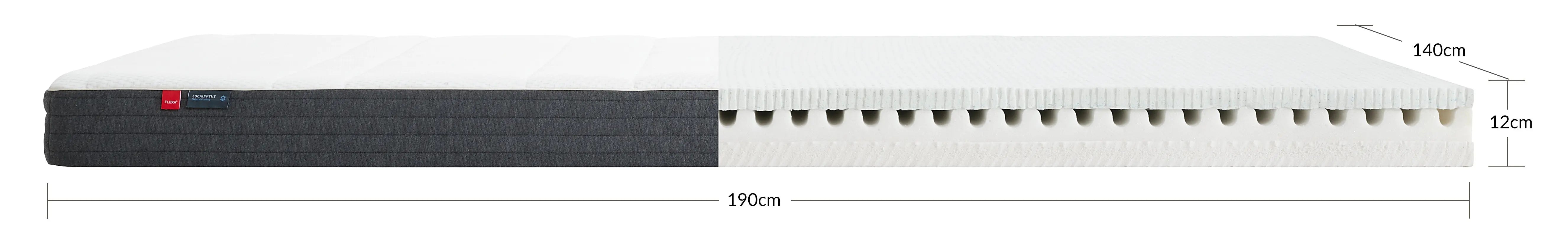 Latex/Foam Mattress, 190X140 Eucalyptus Cover MATTRESS flexa-mattress-190x140-eucalyptus-cover-white  flexa-com.myshopify.com