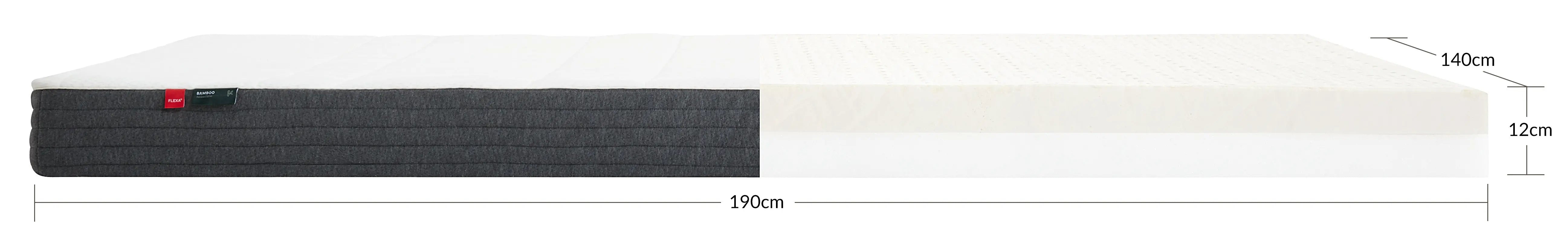 Latex Mattress, 190X140 with Bamboo Cover MATTRESS flexa-latex-mattress-190x140-bamboo-cover-white  flexa-com.myshopify.com