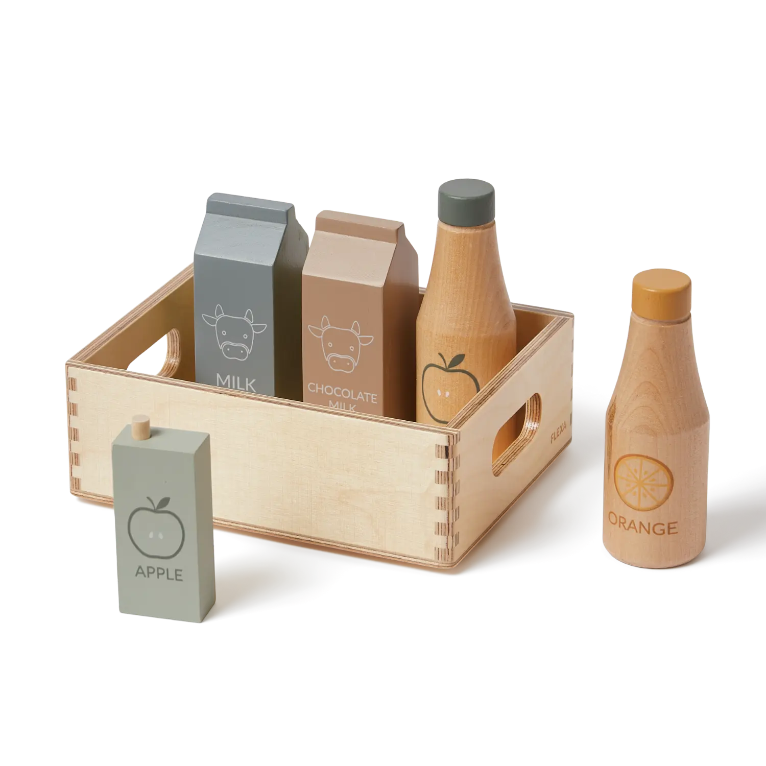 Groceries, 5 pcs, Handpainted PLAY groceries-multicolors-natural-wood  flexa-com.myshopify.com